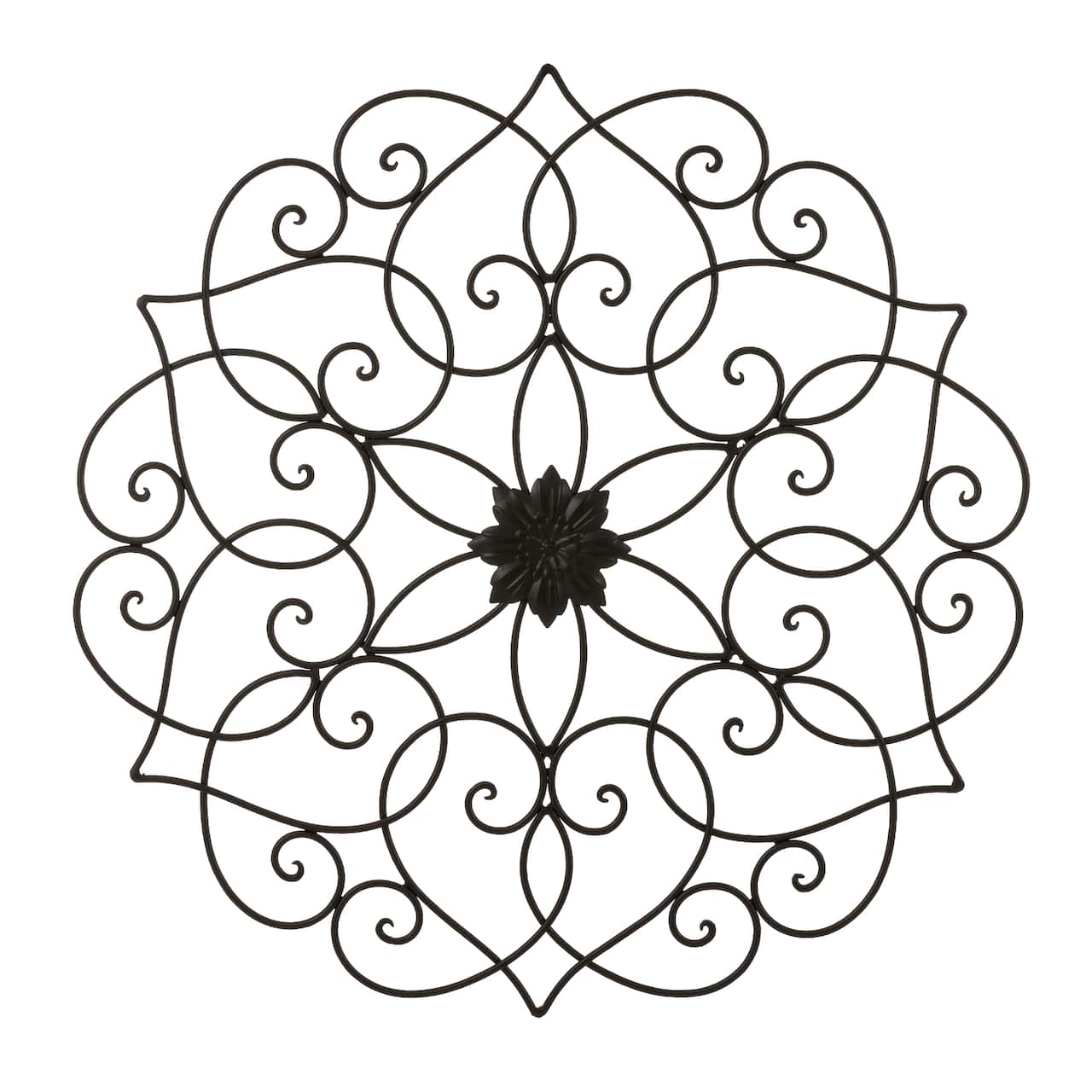 Glitzhome® 23" Traditional Floral Iron Scroll Outdoor Wall Decor